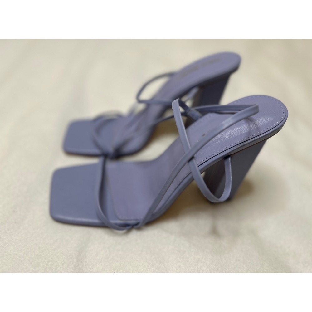 Public Desire Women Lavender Purple Strappy Square Toe Block Heel Sandals Size 8